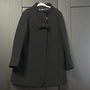 Elegant Black Coat with Bow Detail